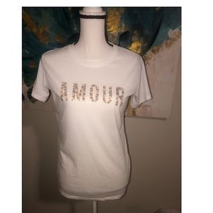 White Cotton In Amour Tee